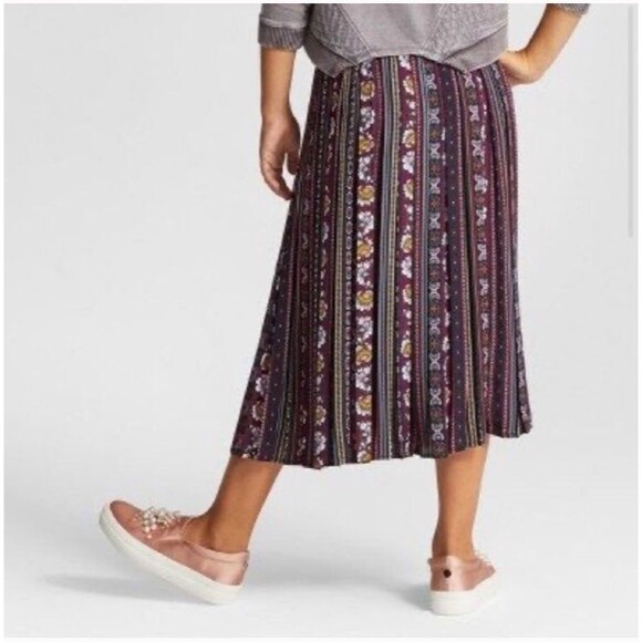 Art Class Girls Pleated Midi Skirt Size 6/ 6x Floral Fall Bohemian church boho - Picture 3 of 6